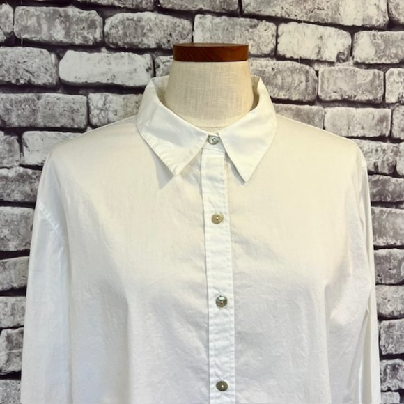 Chico's Design White Button Down Long Sleeve Blouse Size XL - Picture 2 of 9